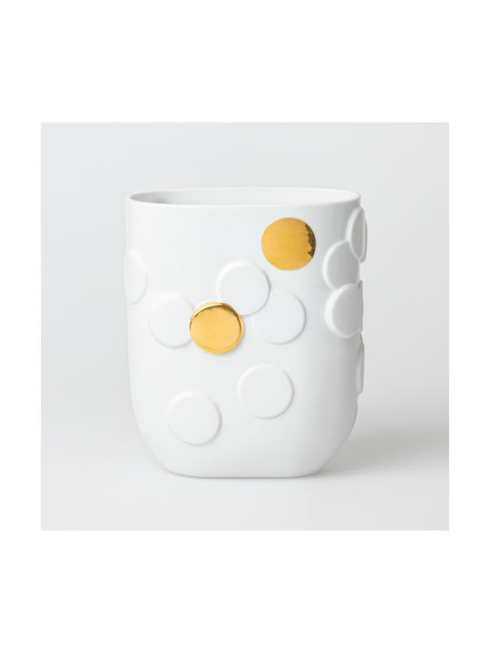Raeder Decorative Vase Golden White 19x12x21.5cm