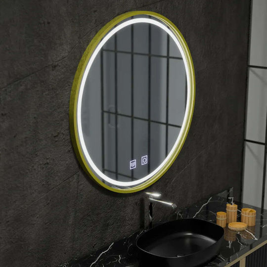 Alista Home Oglindă de Baie Rotundă Lumini LED Atingere 50x50cm Transparent