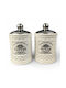 Karvounis Set 2 Pieces Coffee / Sugar Jars with Lid Ceramic Brown 2 Pieces