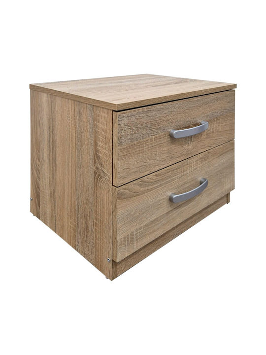 Κομοδίνο Athos Ξύλινο με Μεταλλικά Πόδια Μπεζ 48x40x41.5cm