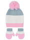 Kids Beanie Set with Gloves Knitted Multicolour