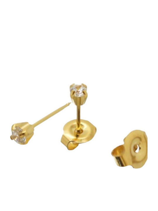 Amalfi Accessories Kinder Ohrringe Nieten mit Steinen aus Gold 18K