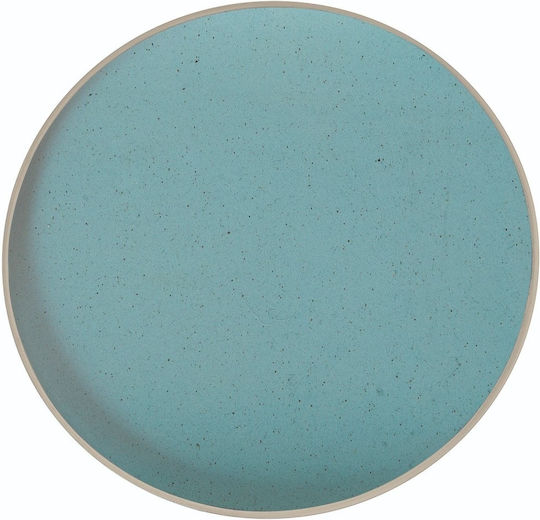 GTSA Light Blue Plate Shallow made of Porcelain Green with Diameter 21cm