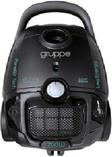 Gruppe VCB43C17M0B-70 Ηλεκτρική Σκούπα 700W με Σακούλα 3lt Μαύρη