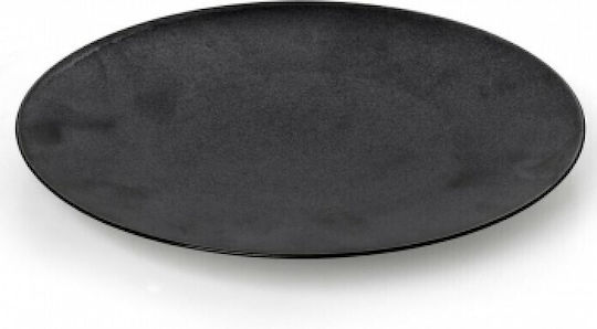 Cryspo Trio Plate Shallow made of Porcelain Black Checkmate with Diameter 27cm