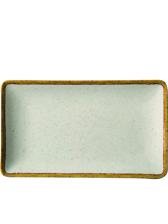 GTSA IVORY Plate Shallow Rectangular made of Porcelain Ivory 21x10.5cm