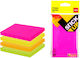 Deli Memo Pads Stickers Blister 100 Sheets 76x126mm Stick Up Neon Assorted 12 Pieces