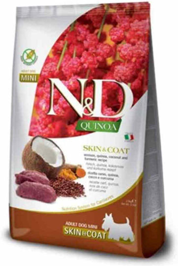 Farmina Quinoa 7кг Суха Храна Диетичен, без Зърнени храни за Възрастни Кучета от Малки Породи с Месо и Елен