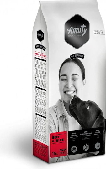 Amity 15kg Dry Food for Adult Dogs with Beef, Rice, Calf, Meat and Chicken
