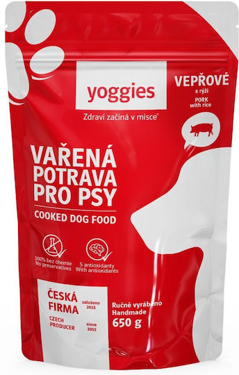 Μαγειρευτή Τροφή Σκύλου Χοιρινό Ρύζι Yoggies 650 G