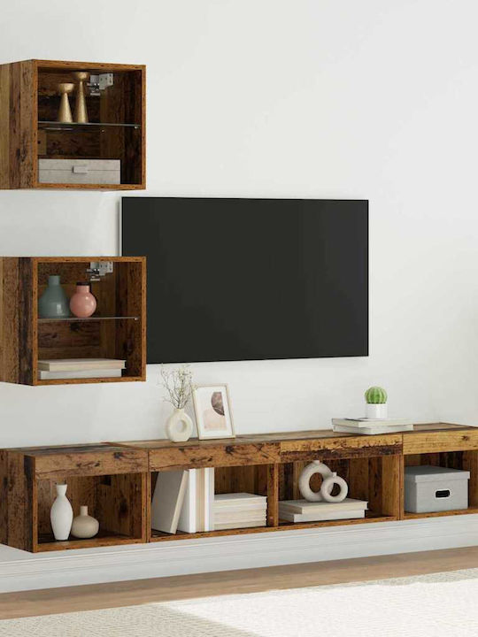 Wohnzimmer TV-Einheit Coffee mit Vitrine & Beleuchtung L100xB30xH30cm