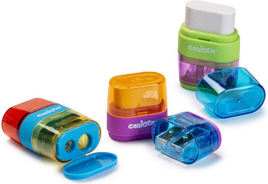 Carioca Double Sharpener Barrel with Eraser (Μiscellaneous Colours) 1pcs