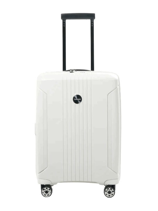 Verage Medium Travel Suitcase Hard White with 4 Wheels Height 67cm
