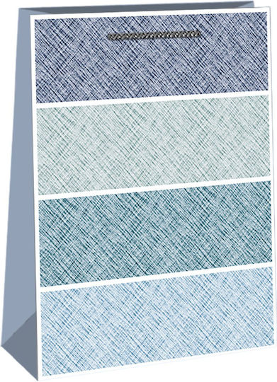 Justnote Papier Tasche für Geschenke Blau 14x6x11cm. 12Stück
