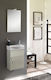 Adriatica Countertop with Sink & Mirror with Light L40xW21.5xH50cm Gray