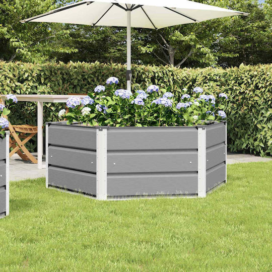 vidaXL Ζαρντινιέρα Μεταλλική Ανοιχτό Γκρι 129x129x45εκ.