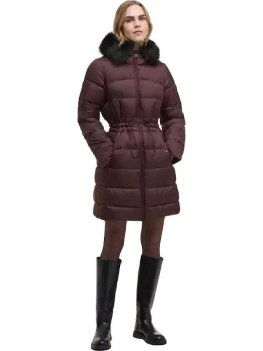 Γυναικείο Puffer Μπουφάν για Χειμώνα Red Velvet