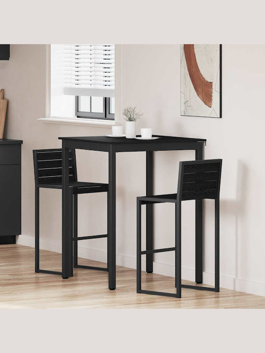 Table Dining Room Wooden Black 80x80x105cm