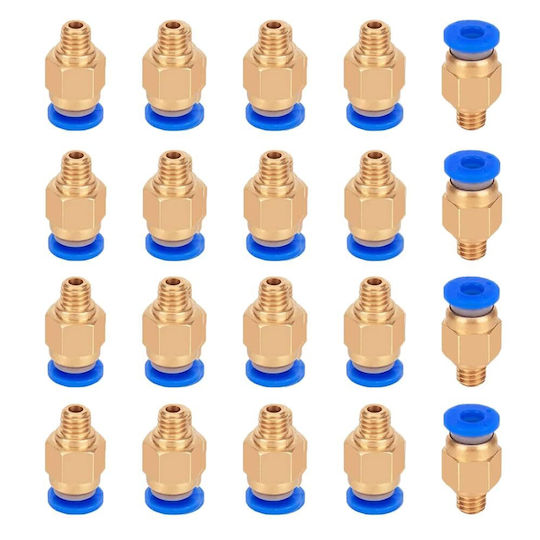Set 20 Conectori Pneumatici Imprimante 3D Pc4-m6 Conectori Pneumatici Rapizi 6 Mm Filet 4 Mm Filament