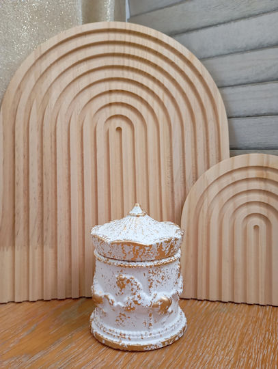 By Anastasia's Art Creations Χριστουγεννιάτικο Κεραμικό Κερί Χρυσό
