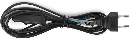 Entac Rewireable Netzkabel 2g0.75 Schalter Ein Aus Schwarz 2.5m