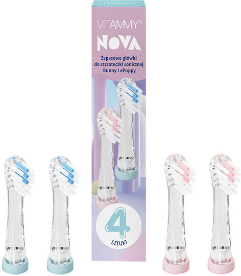 Vitammy Capete De Schimb Pentru Periuță De Dinți Electrică 4 Bucăți Pentru 3+ Ani