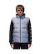 Jdb Jordan Hbr Kids Sports Sleeveless Short Jacket with Hood Grey