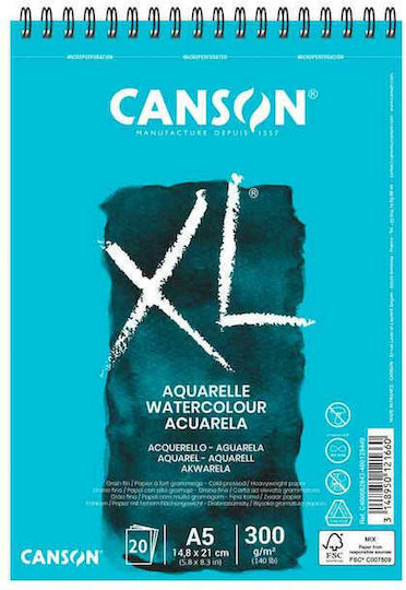 Canson Watercolour Pad A5 / 14.8x21cm 20pcs