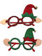 Christmas Glasses Elf Hat Red Or Green 1 Piece