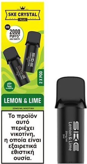 SKE Crystal Προγεμισμένα Ανταλλακτικά Pods 2τμχ σε Κίτρινο χρώμα 2ml