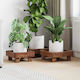 vidaXL Pot Stands Wooden Brown 3pcs
