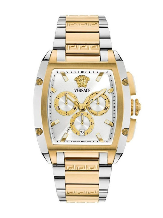 Versace Dominus Men's Watch 42mm Battery with Gold Metal Bracelet