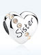 Daskalakis Charm with Stones from Pink Gold Plated Silver with Pink Zircon