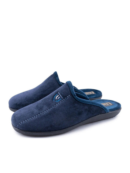 Sabino Men's Leather Slippers Blue