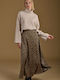 Satin Skirt Leopard Multicolored