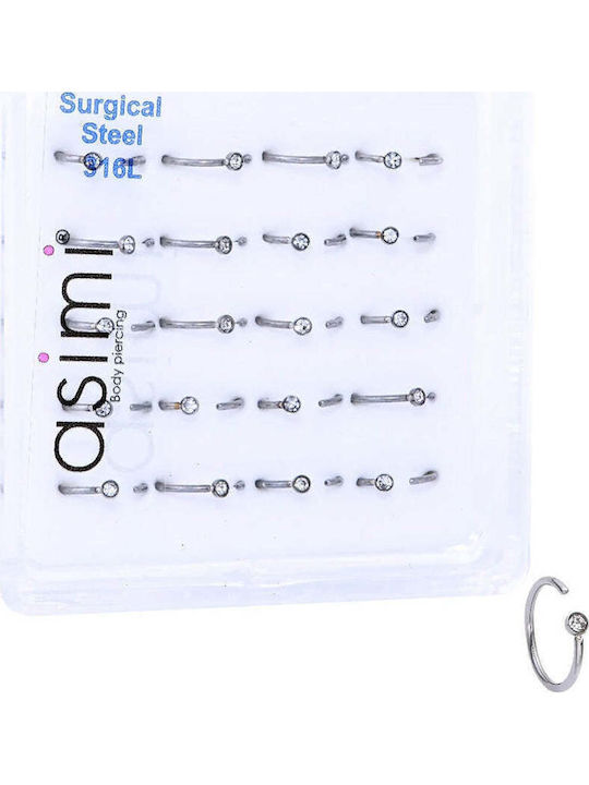 Asimi Body Piercing Nose Hoop Piercing Earring from Steel 10 x 0.8mm