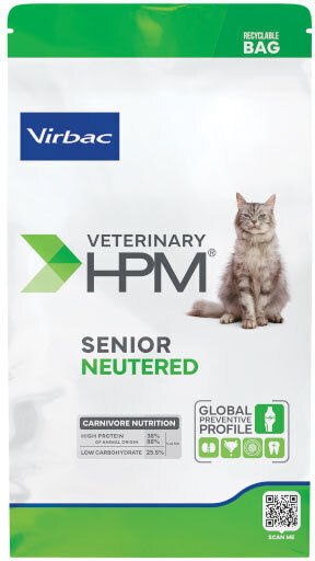 Virbac Senior Neutered Dry Food for Elderly Neutered Cats with Sensitive Urinary Tract with Pork / Chicken / Potatoes / Poultry / Rice 1.5kg