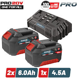 Bormann Satz von 2 Werkzeugbatterien Lithium 20V mit Ladegerät Bbp9966 Bormann Satz von 2 Werkzeugbatterien Lithium 20V mit Ladegerät Bbp9966