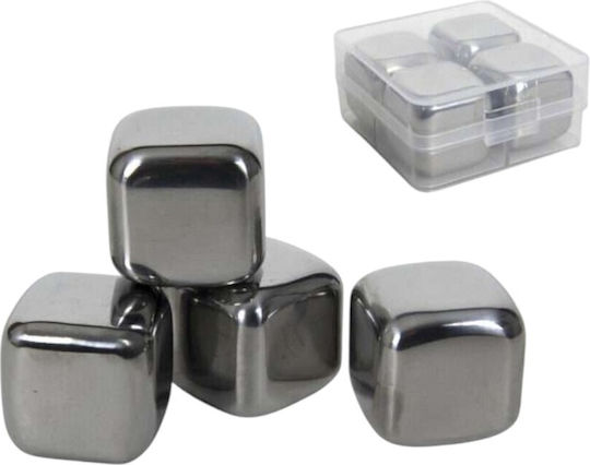 Set 4 Rostfreie Stahl Eiswürfel 3 X 3 Cm