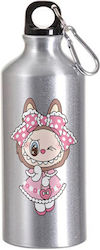 Παγούρι Labubu 600ml Ασημί