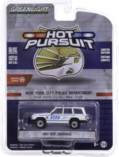Machetă Mașină Jeep Cherokee 1993 Poliția Orașului New York Nypd Seria Hot Pursuit 38 Scara 1:64 Greenlight