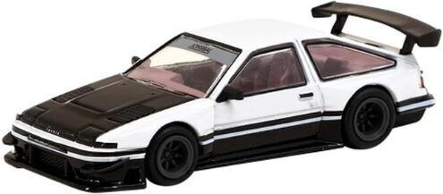 Machetă Mașină Toyota Sprinter Trueno Ae86 Widebody De Jon Sibal Alb Negru 1:64 Tarmac