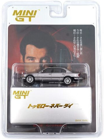Machetă Mașină BMW 750 IL E39 Tomorrownever Dies Japonia Ambalaj Blister 1997 Scara 1:64 Mini GT MGT00902-007J