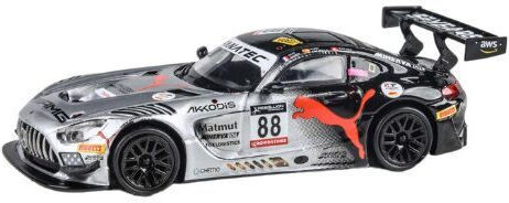 Machetă Auto Mercedes AMG GT3 Evo #88 24h Spa Akkodis P1 Argintiu-Gri RHD Scara 1:64 Para64