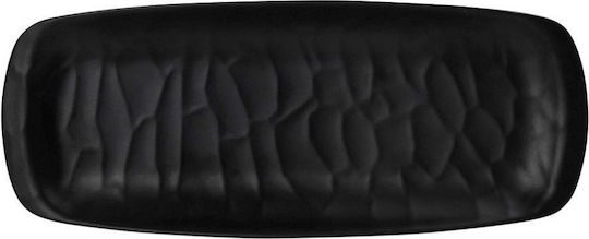 Espiel Wavy Πιάτο Γλυκού Ορθογώνιο από Μελαμίνη Matte Black 21x8.5cm