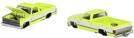 Machetă Mașină Chevrolet Silverado Kaido Flo Galben V1 1980 Scara 1:64 Khmg112