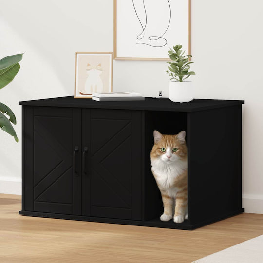 Vidaxl Cat House Black 85 x 55 x 50 cm Processed Wood