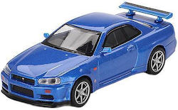 Machetă Mașină Nissan Skyline GT-R R34 V-Spec Bayside Albastru 1999 Scara 1:64 Mini GT MGT00759-R
