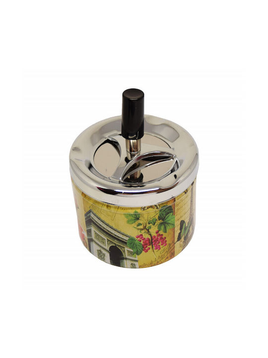 Metallischer Aschenbecher Paris Love Winddicht Knopf 14 Cm