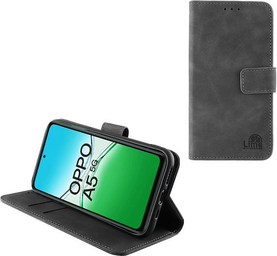 Lime Essential Magnet Buchen Sie Synthetisches Leder Gray (Oppo A5)